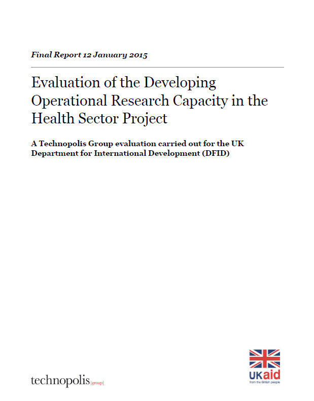 Evaluation of the Developing Operational Research Capacity in the Health Sector Project