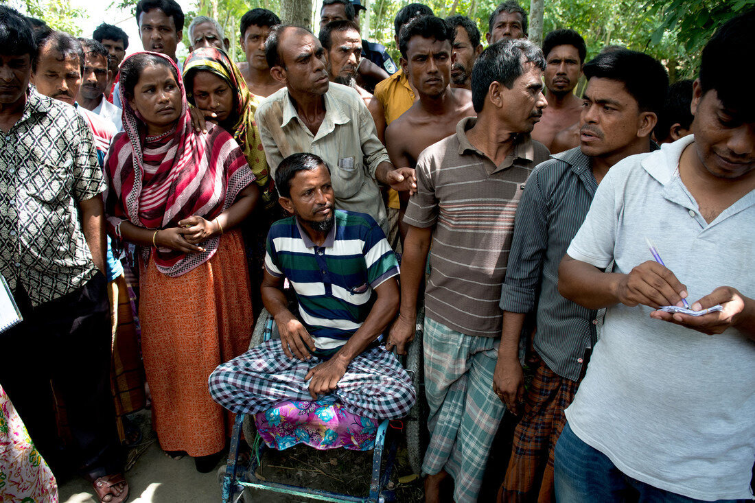 In Bangladesh following heavy flooding, CBM together with a partner organization supported persons with disabilities by providing unconditional grants and quality assistive devices. Photo: © CBM<br>