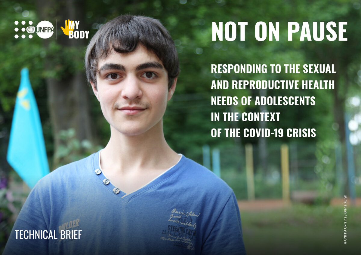 Titelbild des Technical Brief "Not on pause: Responding to the sexual reproductive health services of adolescents in the context of the COVID-19 crisis", herausgegeben von WHO und UNFPA. Foto: © UNFPA
