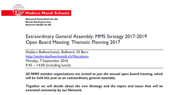 Agenda for the extraordinary General Assembly