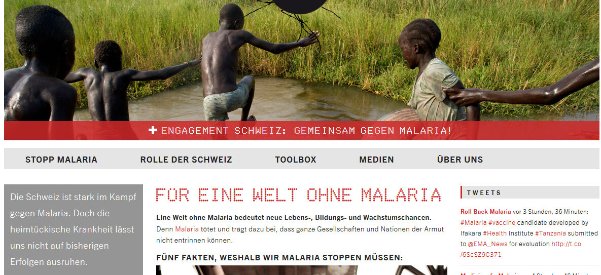 Nouveau site web sur l'engagement de la Suisse dans la lutte contre le paludisme